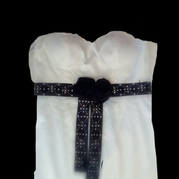 Black and White Satin Strapless PROM Dress Fits Size 18 or 1X NEW NWT - Picture 5 of 7